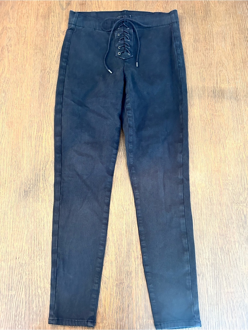 American Eagle Outfitters Black Lace-Up Front Jeggings
